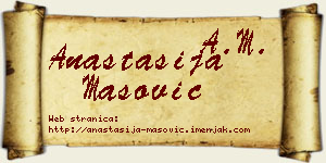Anastasija Mašović vizit kartica